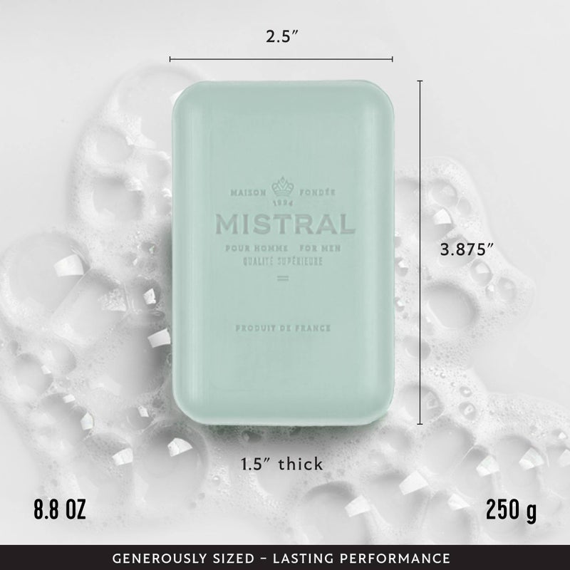 Mistral Salted Gin Luxury Bar Soap for Men | Menâ€™s Natural Soap Bar | Paraben, Phthalates Free | Moisturizing & Triple-Milled Natural Soap for Men - Made in France | Large, 8.8 oz - Image 3
